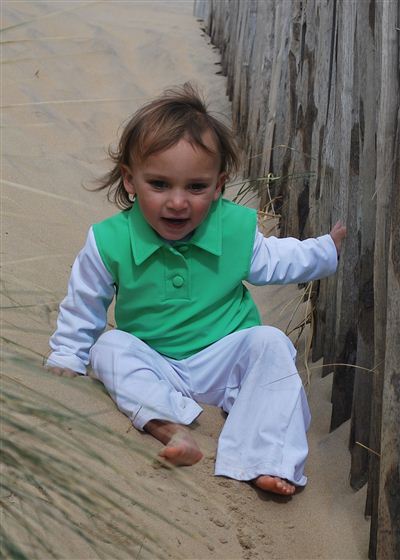 Unisex Sleeveless Polo Shirt - UPF 50+, Age 0-10-zoom-