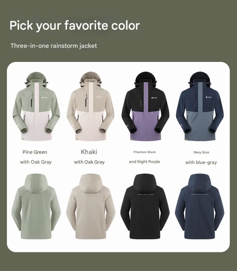 3-in-1 Waterproof Hiking Jacket-zoom-