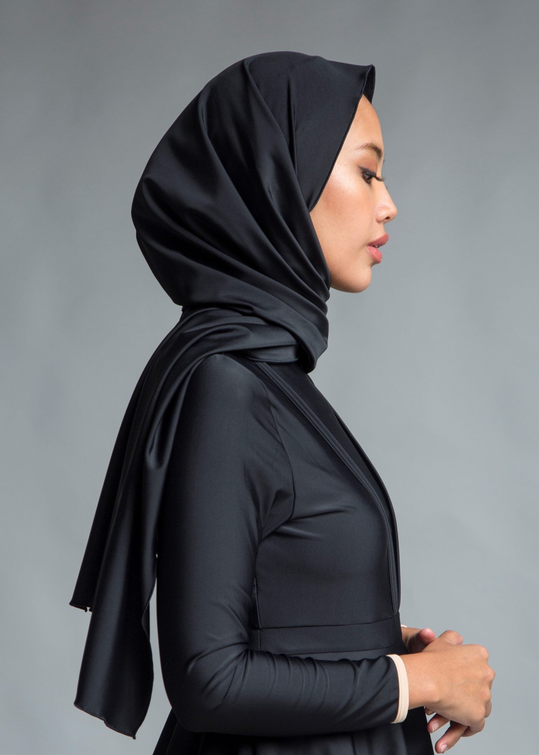 Slip on Scarf - Black-zoom-1