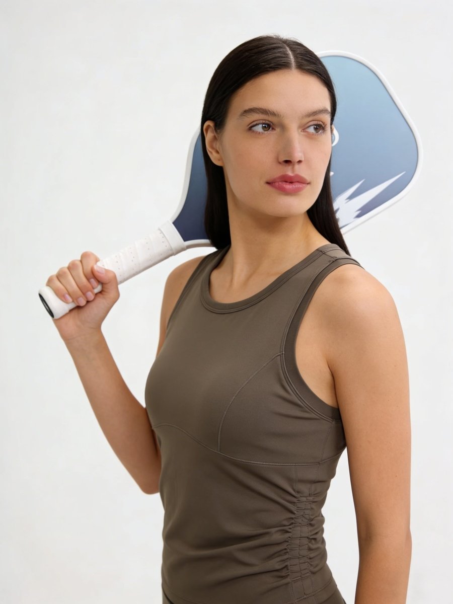 Side Ruched Sports Tank Top-1