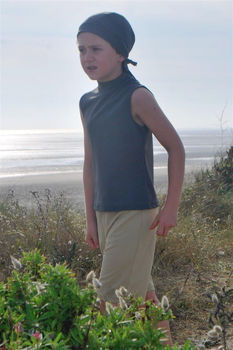 Unisex Sleeveless Sun Protective Turtle Neck Top - UPF 50+, Age 0-10-zoom-