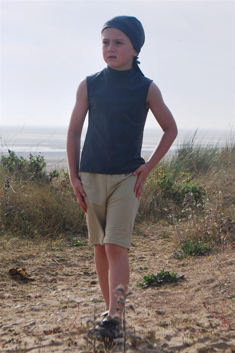 Unisex Sleeveless Sun Protective Turtle Neck Top - UPF 50+, Age 0-10-zoom-3