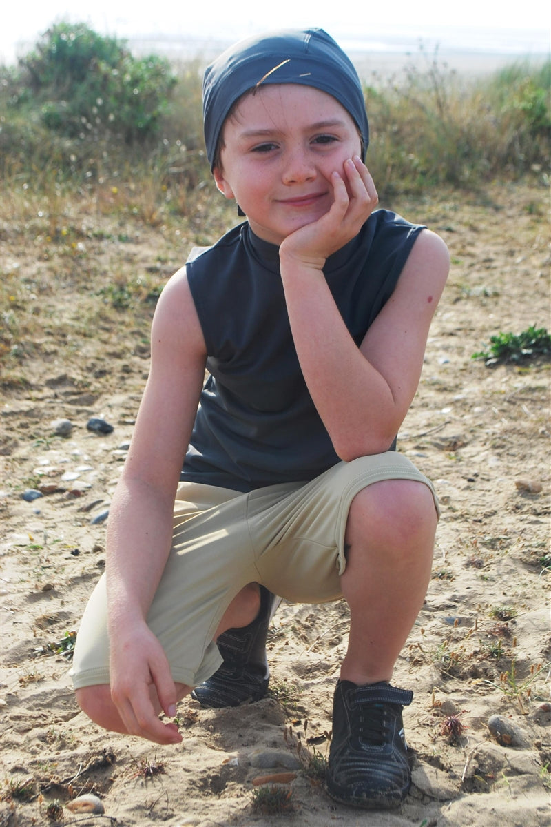 Unisex Sleeveless Sun Protective Turtle Neck Top - UPF 50+, Age 0-10-zoom-4