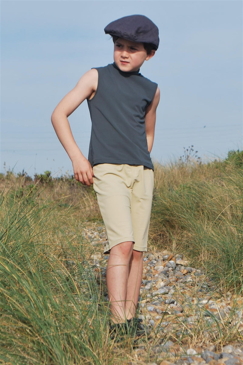 Unisex Sleeveless Sun Protective Turtle Neck Top - UPF 50+, Age 0-10-zoom-