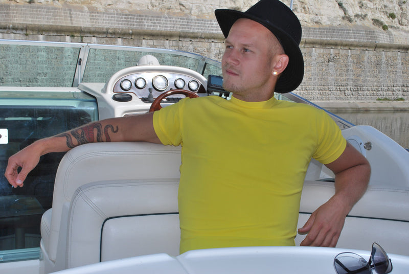 Ready to Dispatch - Mens Fitted T-Shirt - Available in Medium Size Colour Mimosa - UPF 50+-zoom-