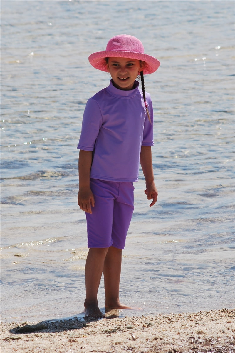Unisex Kids Short Sleeve Turtle Neck UV Top - UPF 50+, Age 0-10-zoom-