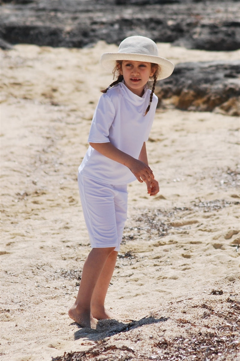 Unisex Kids Short Sleeve Turtle Neck UV Top - UPF 50+, Age 0-10-zoom-