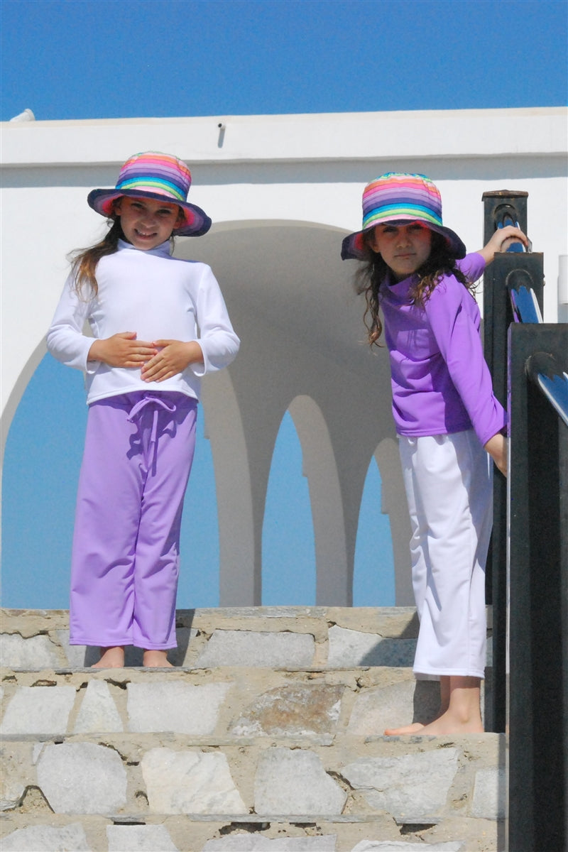 Unisex Kids UV Protective Long Sleeve Turtle Neck Top - UPF 50+ Age 0-10-2