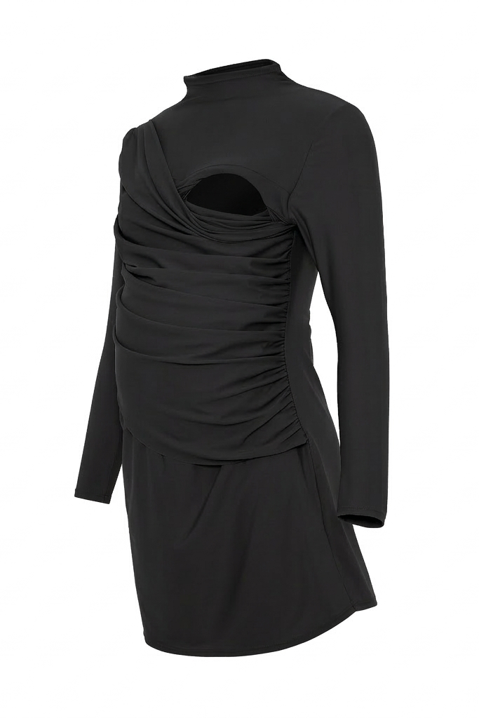 Diana Maternity Swim Dress - Black-4