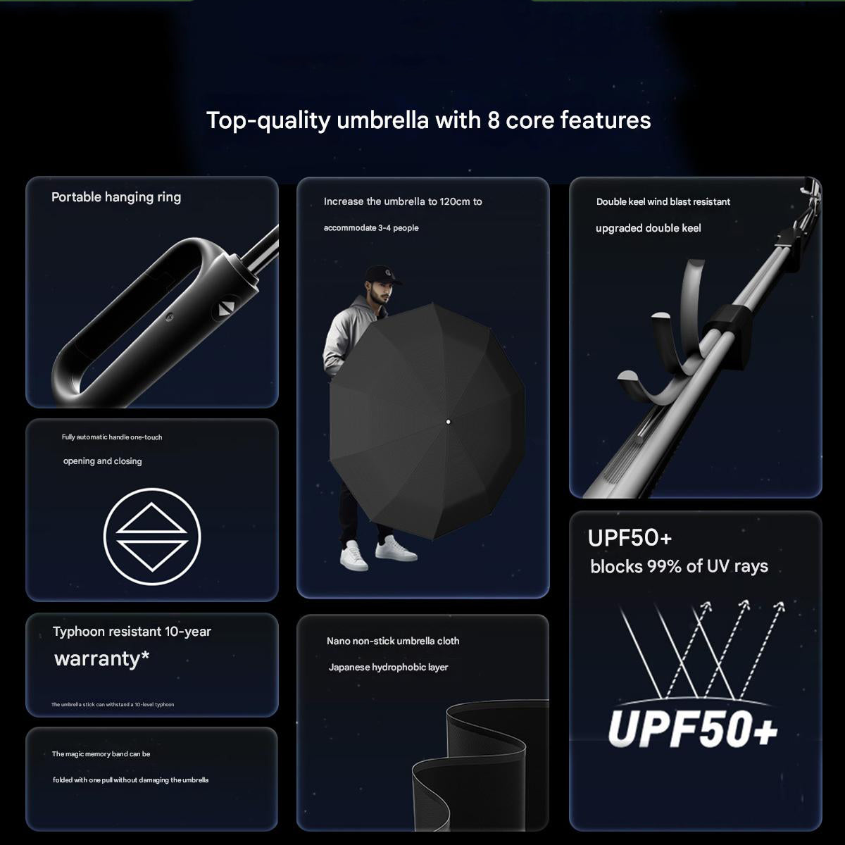 Portable Sunshade Umbrella with Ring Buckle-zoom-5