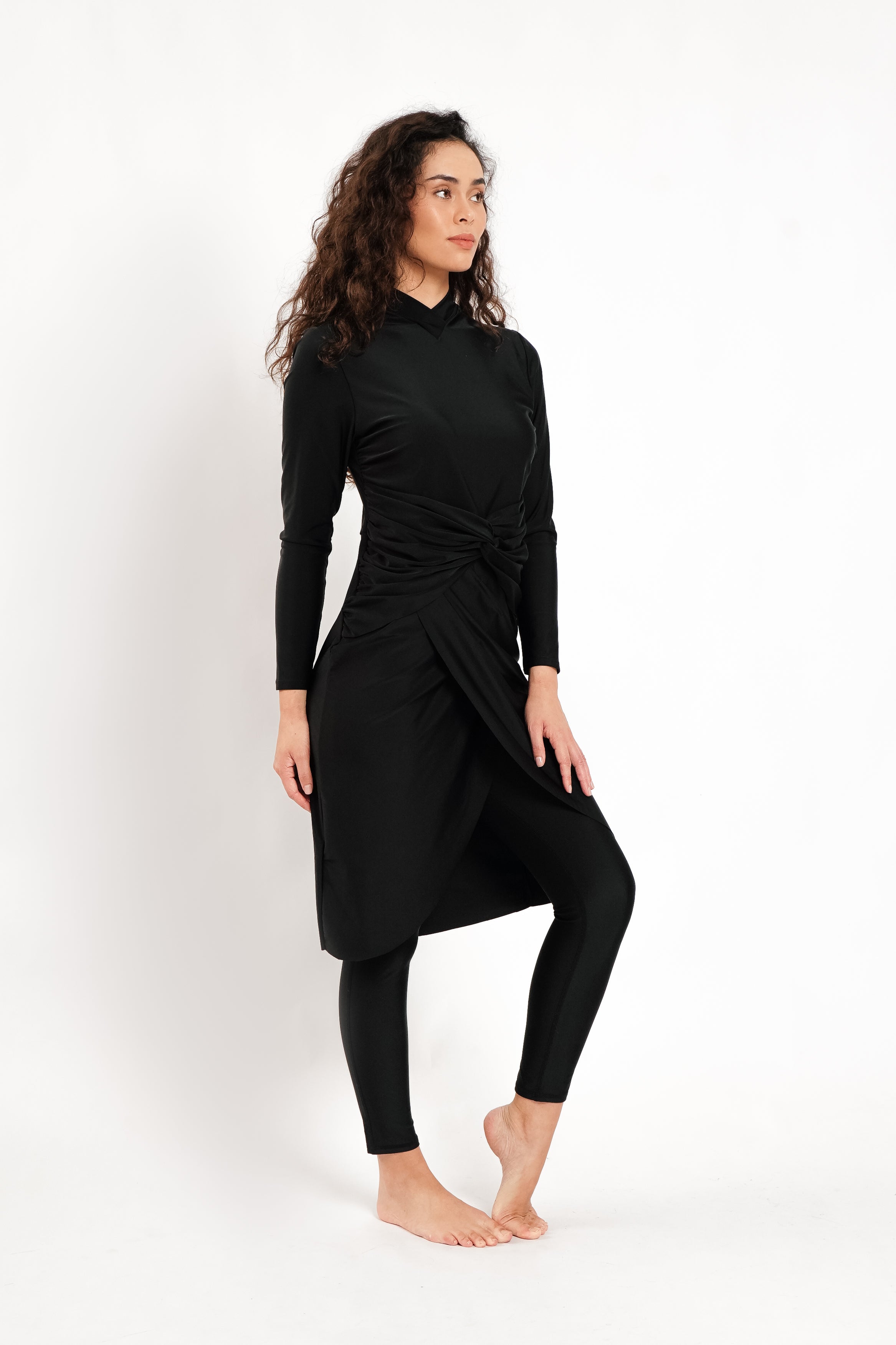 Alba Swim Dress - Black-zoom-3