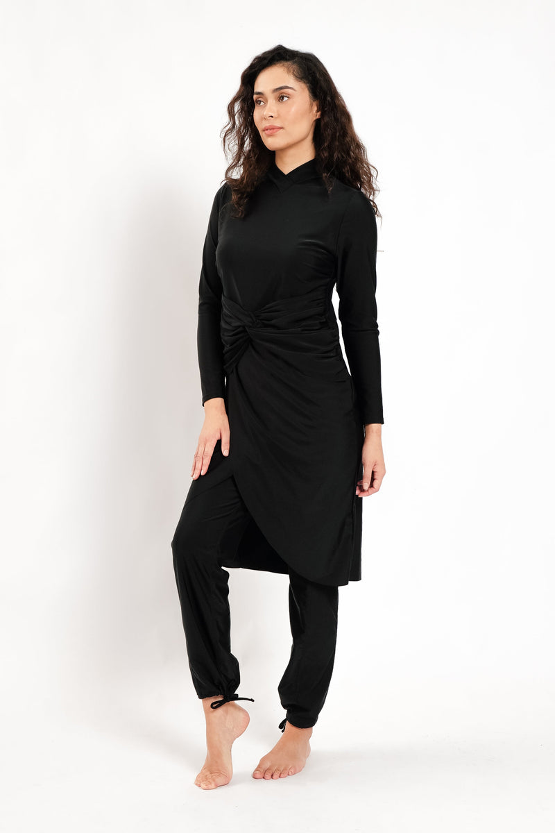 Alba Swim Dress - Black-zoom-