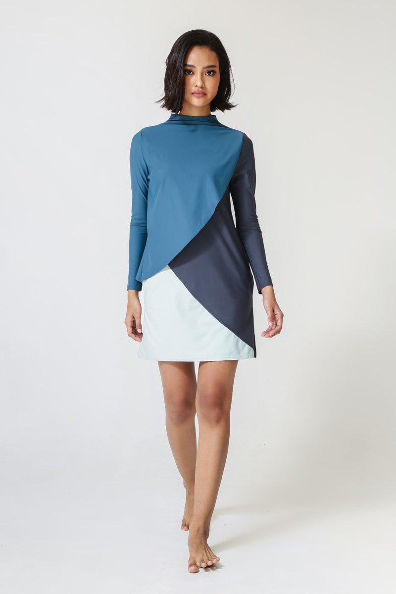Cape Swim Dress - Wave-zoom-