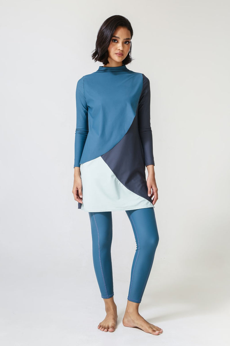 Cape Swim Dress - Wave-zoom-