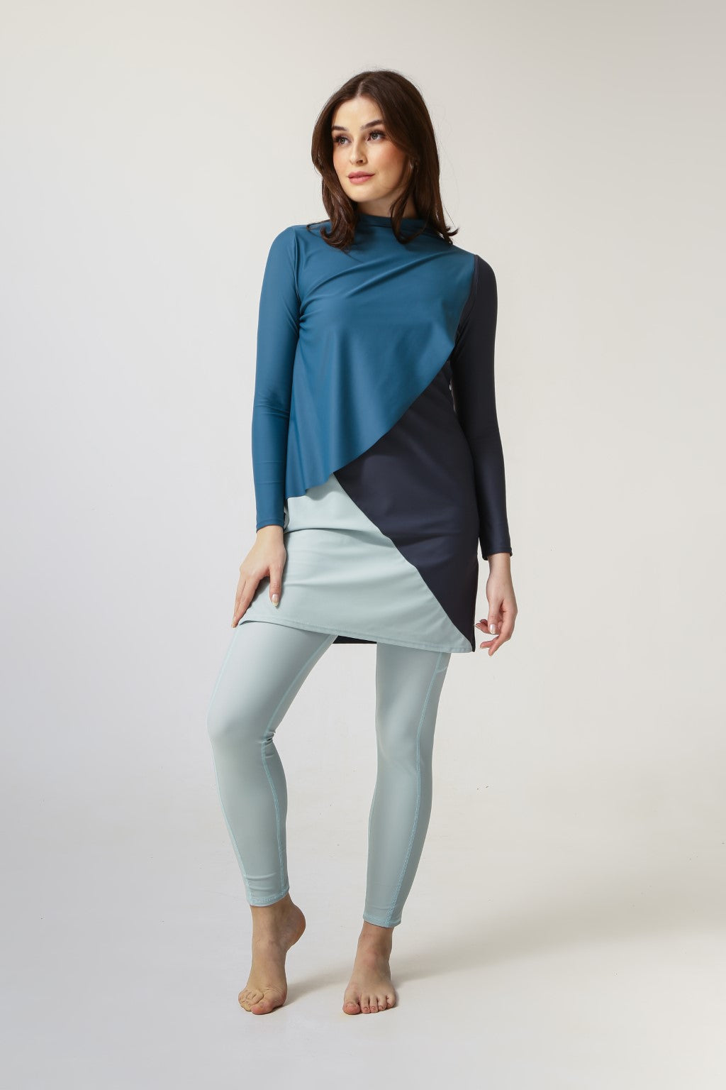 Cape Swim Dress - Wave-6
