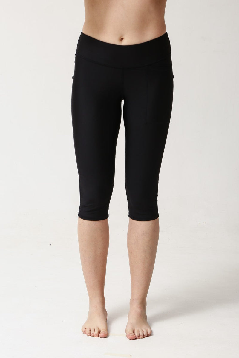 Capri Swim Tights - Black-zoom-