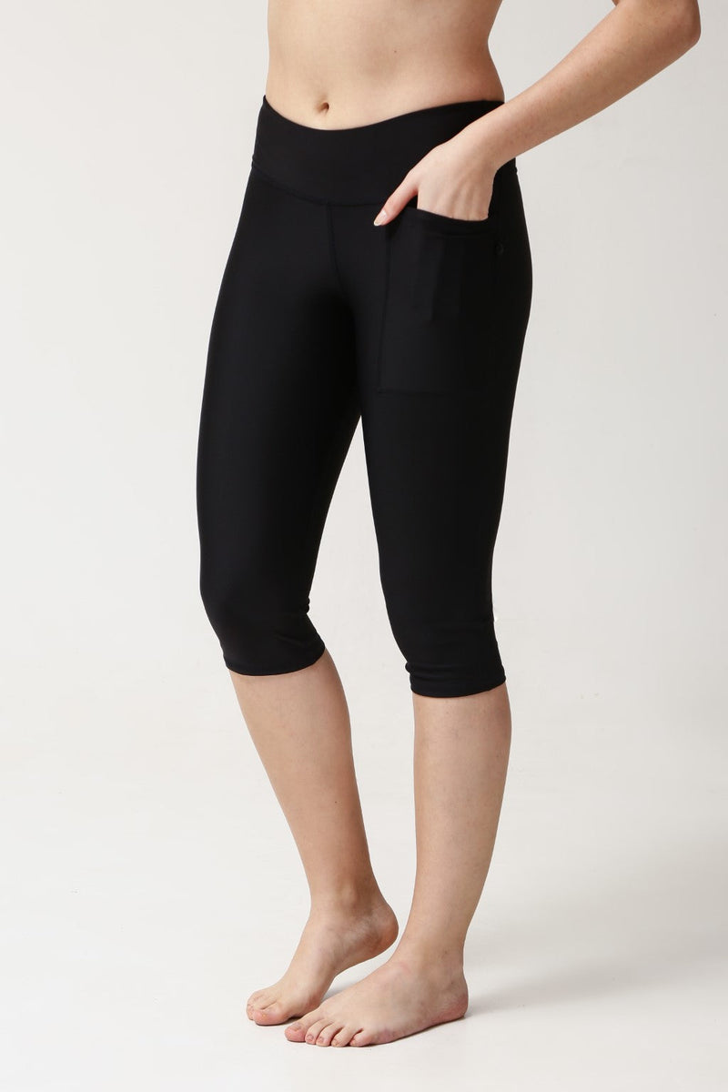 Capri Swim Tights - Black-zoom-