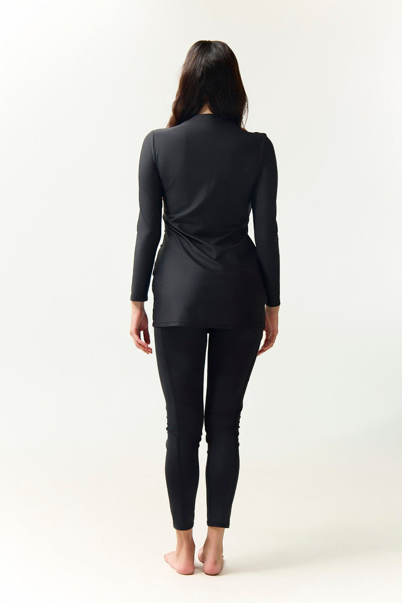 Diana Swim Dress - Black-zoom-