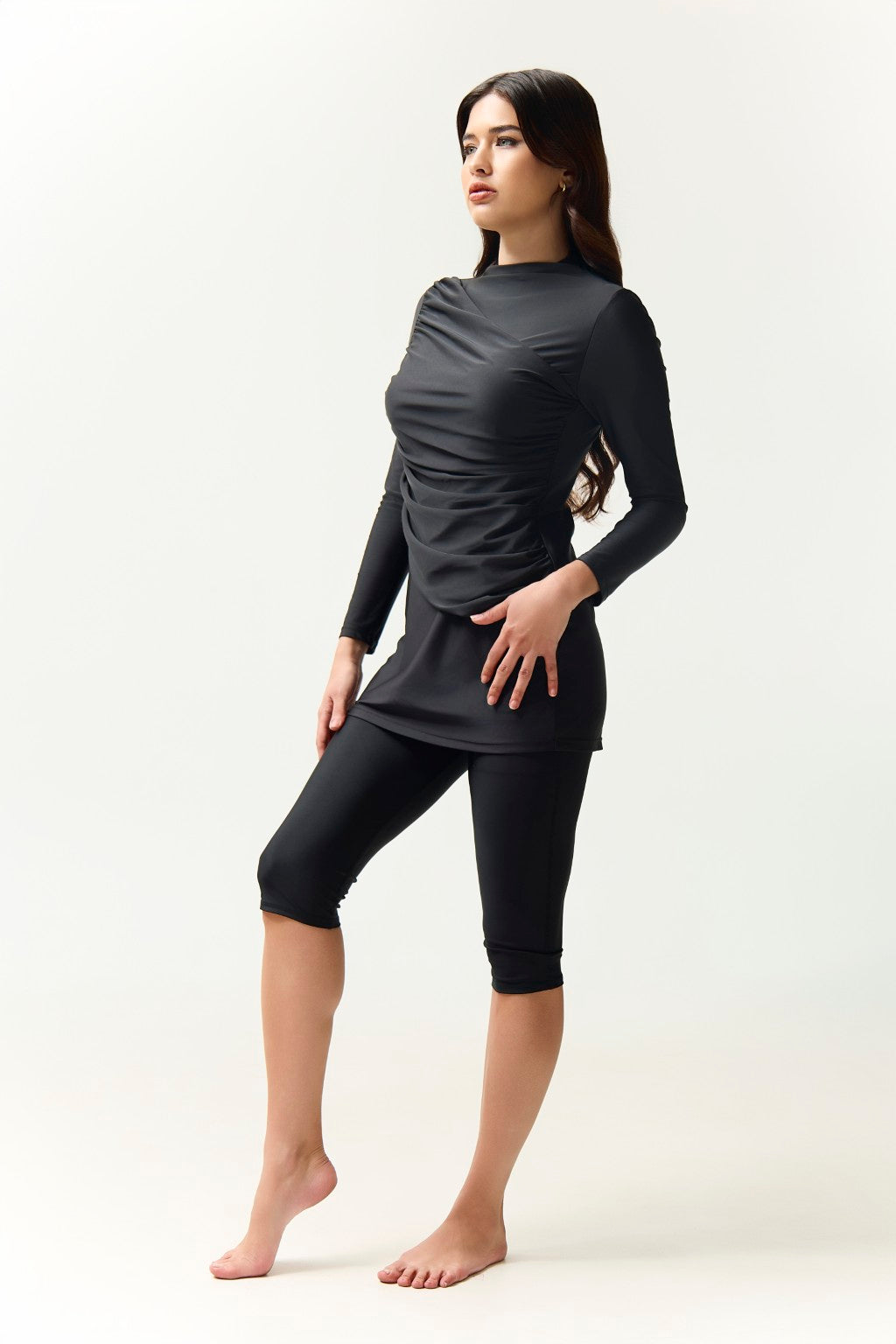 Diana Swim Dress - Black-zoom-7