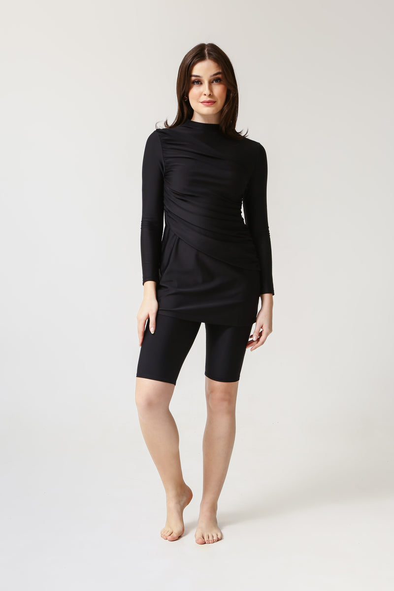 Diana Swim Dress - Black-zoom-