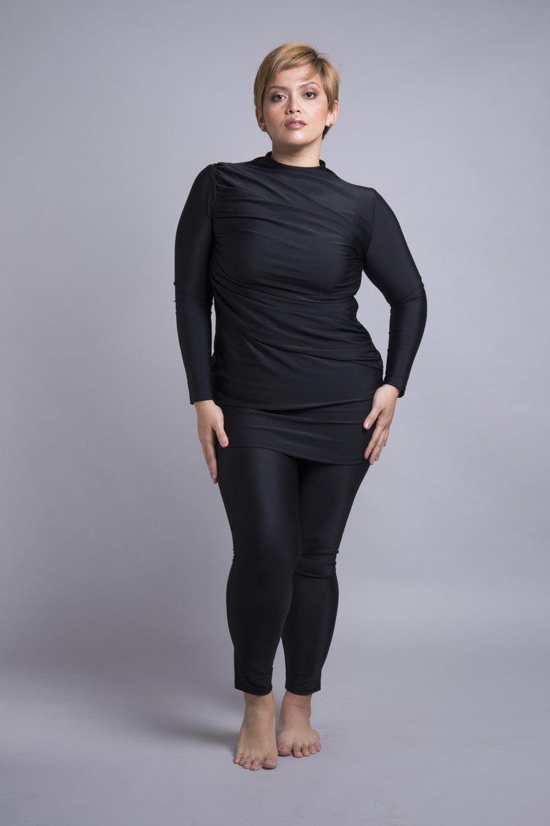 Diana Swim Dress - Black-zoom-