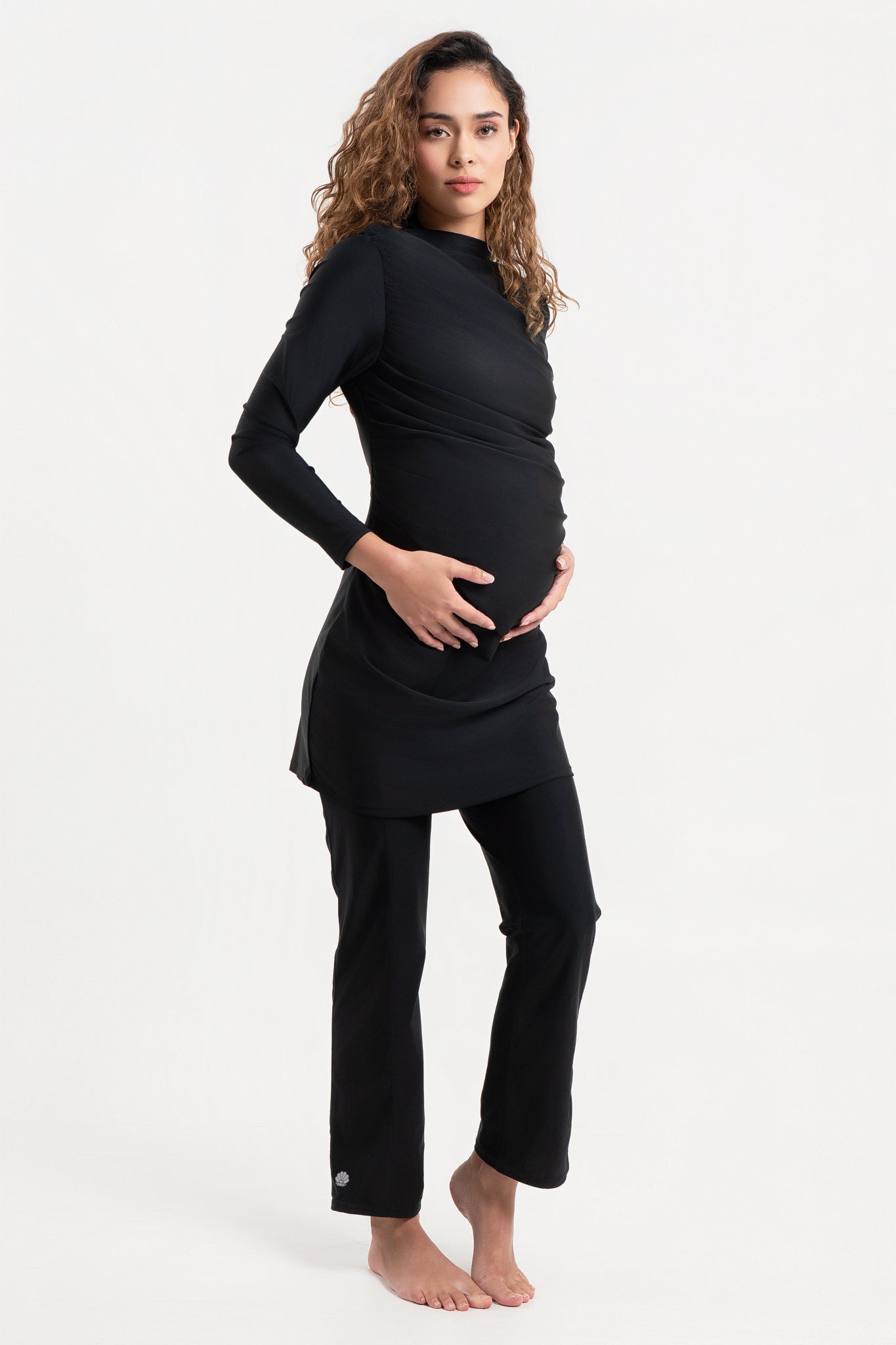 Diana Maternity Swim Dress - Black-2