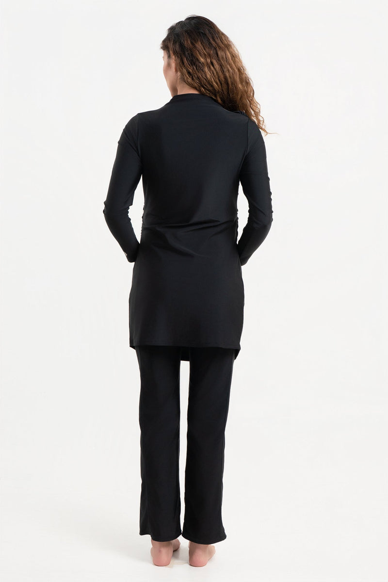 Diana Maternity Swim Dress - Black-zoom-