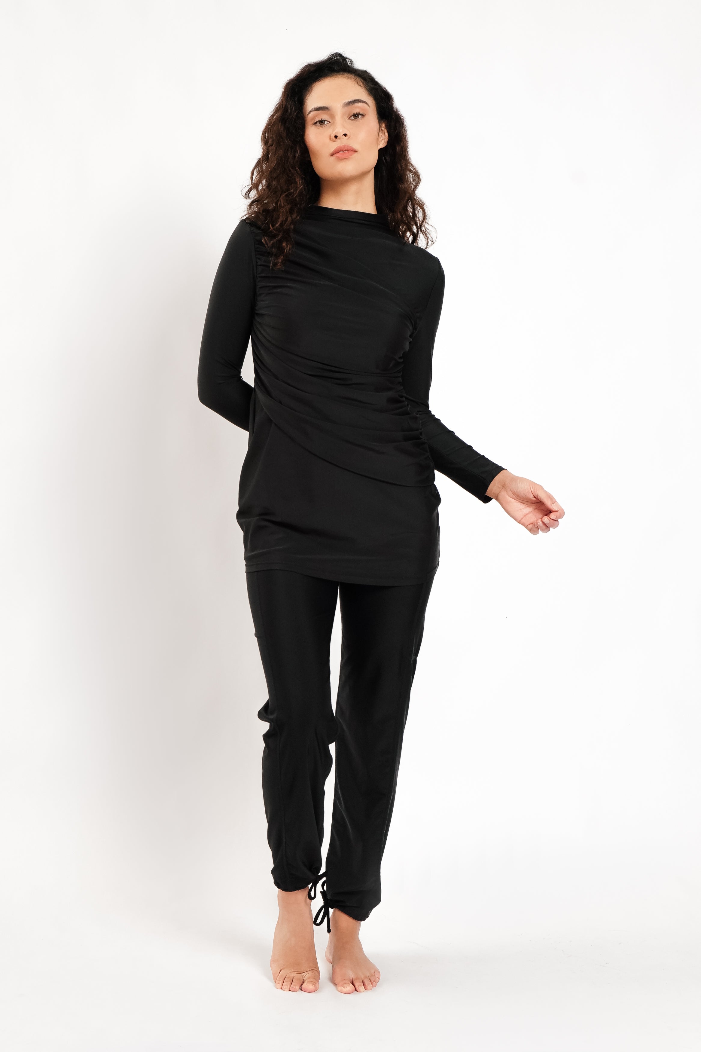 Diana Swim Dress - Black-zoom-5