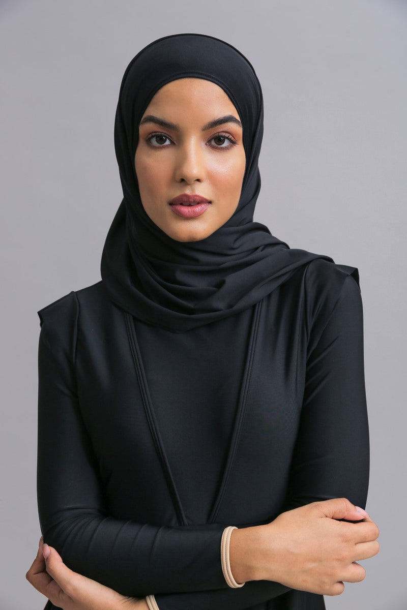 Slip on Scarf - Black-zoom-