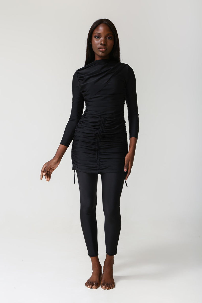 Isla Swim Dress - Black-zoom-