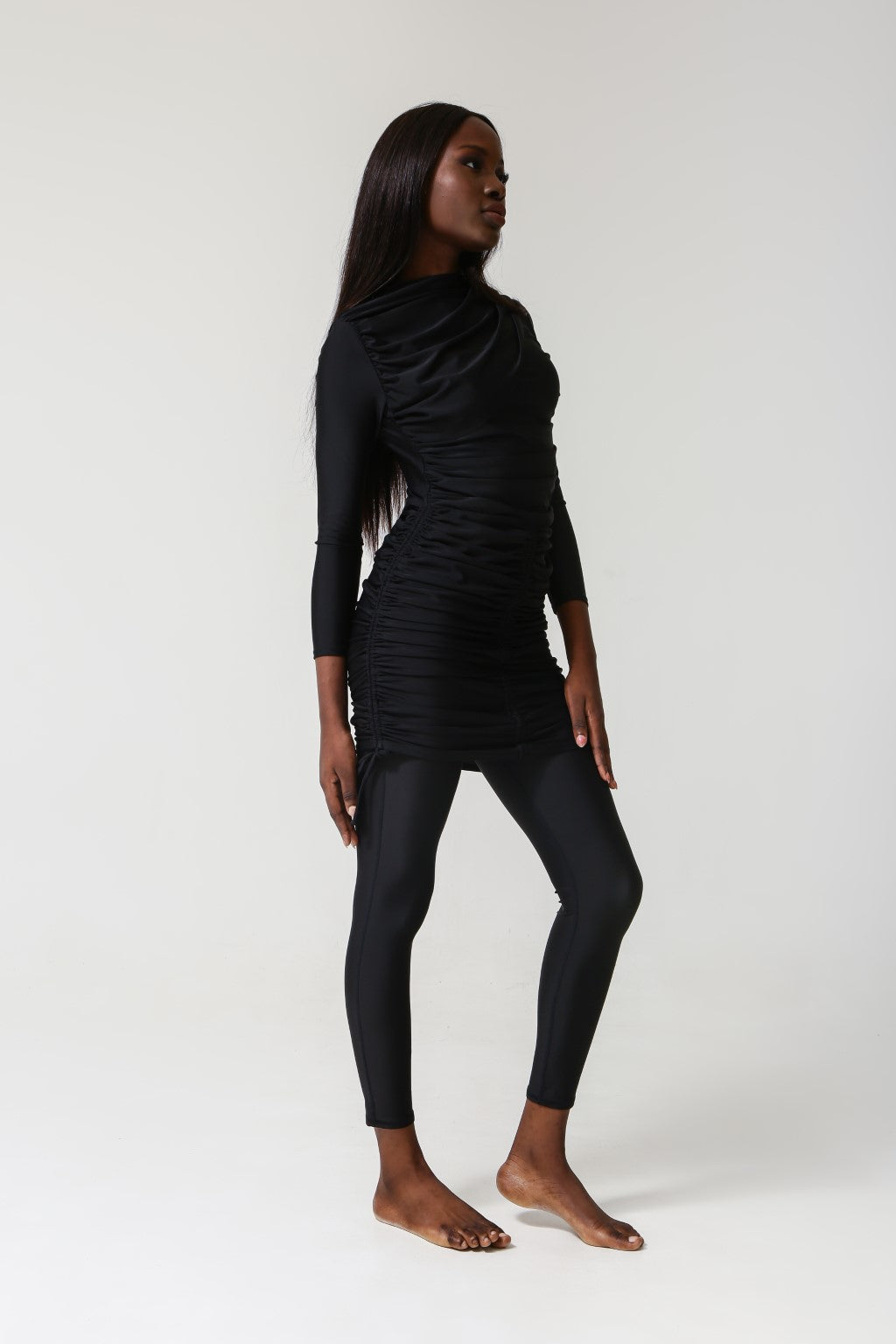 Isla Swim Dress - Black-zoom-3