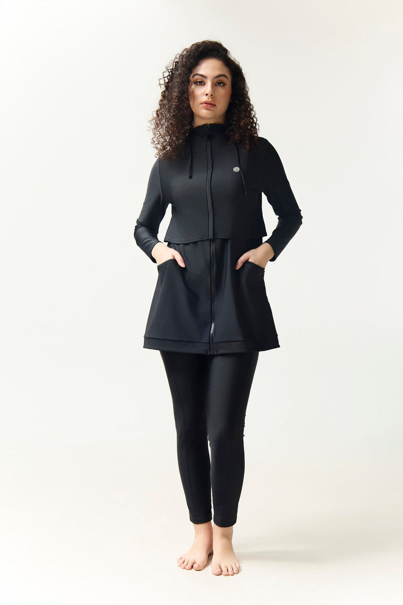 Kaya Swim Dress - Black-zoom-