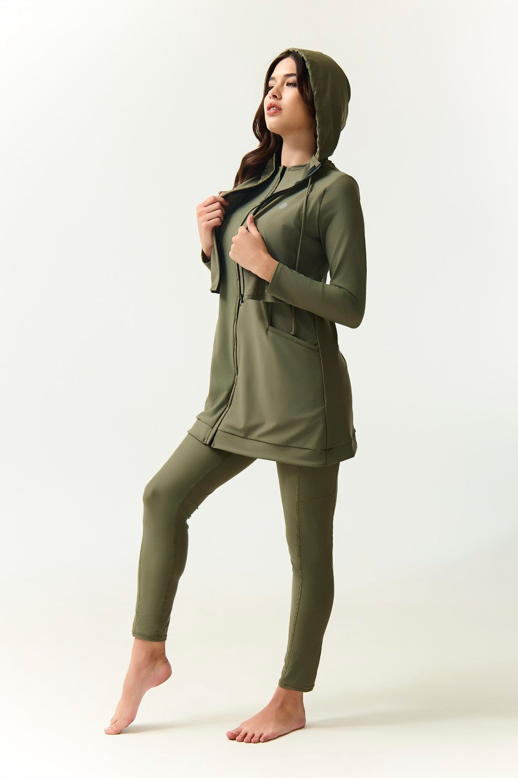 Kaya Swim Dress - Olive-3