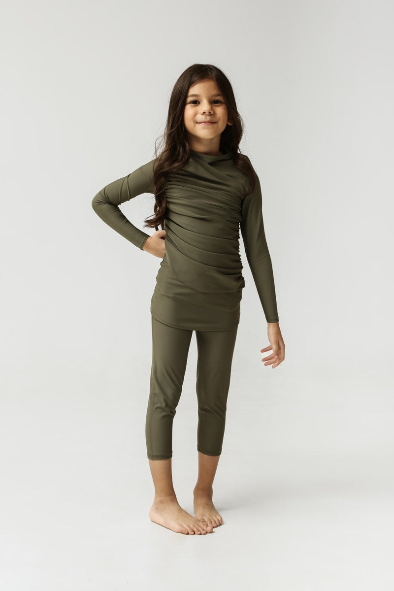 Diana Kids Two Piece Swimwear - Olive-zoom-