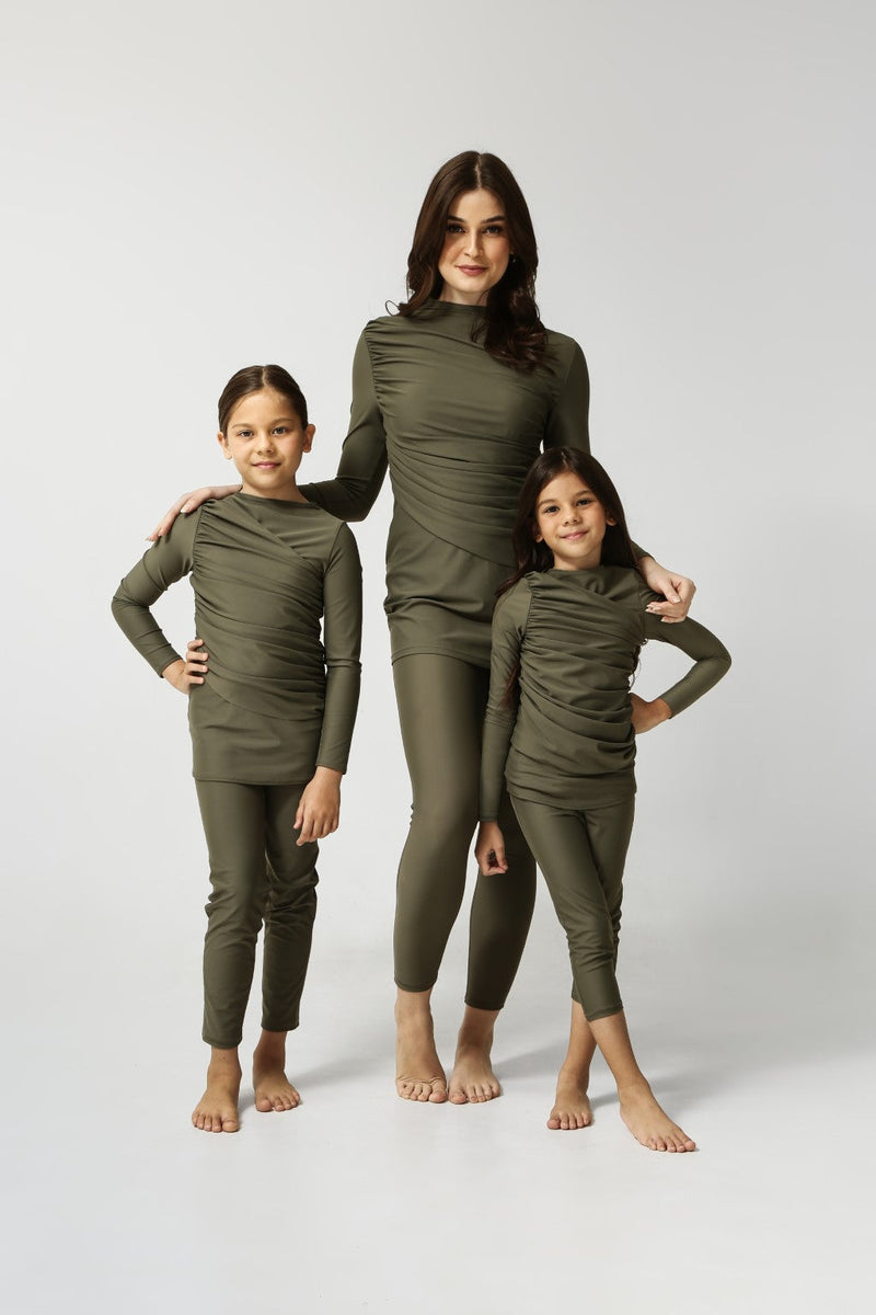 Diana Kids Two Piece Swimwear - Olive-zoom-