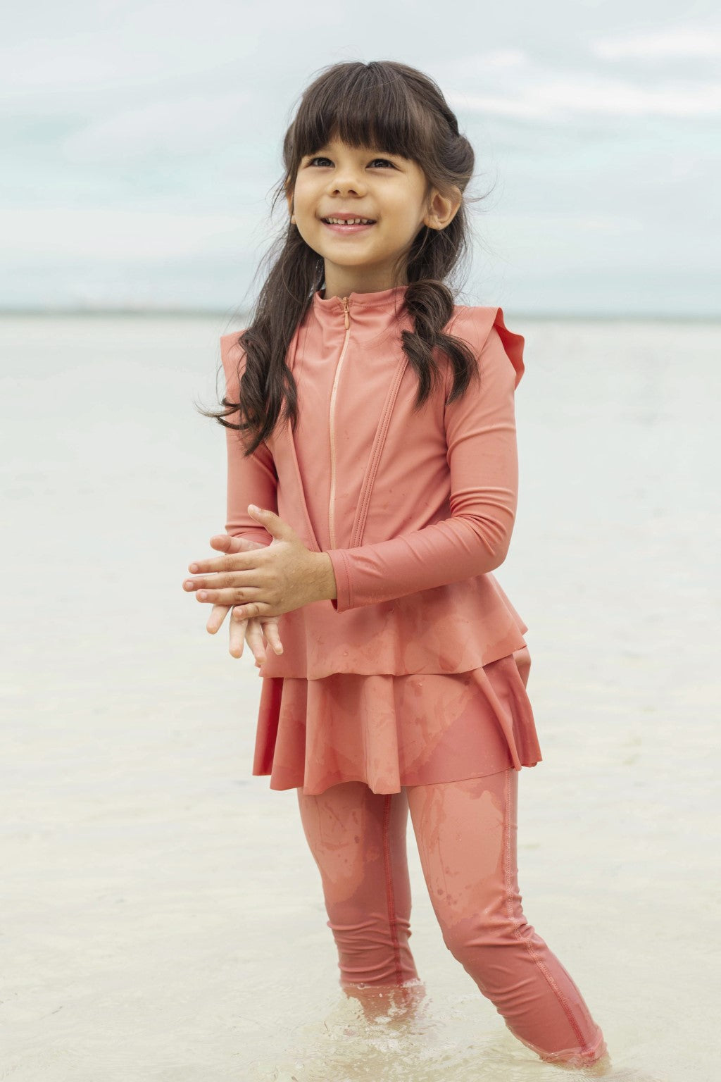 Serena Kids Two Piece Swimwear - Coral-zoom-4