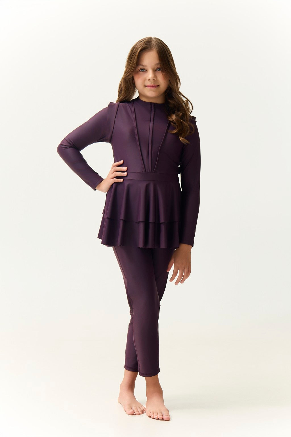 Serena Kids Two Piece Swimwear - Plum-zoom-5