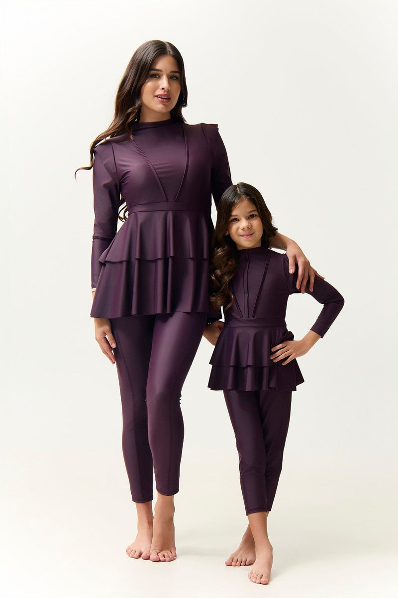 Serena Kids Two Piece Swimwear - Plum-zoom-