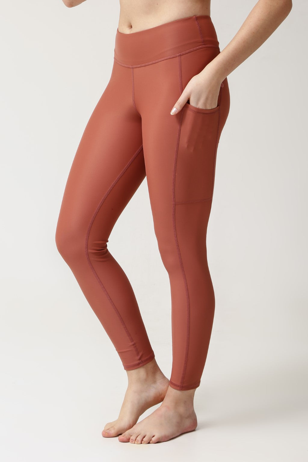 Swim Pocket Tights - Clay-zoom-2