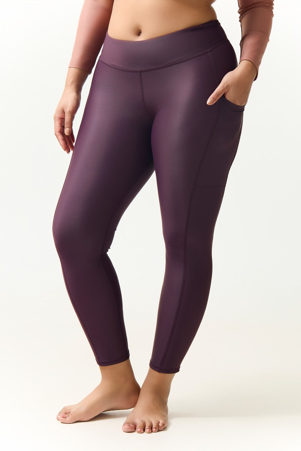 Swim Pocket Tights - Plum-5