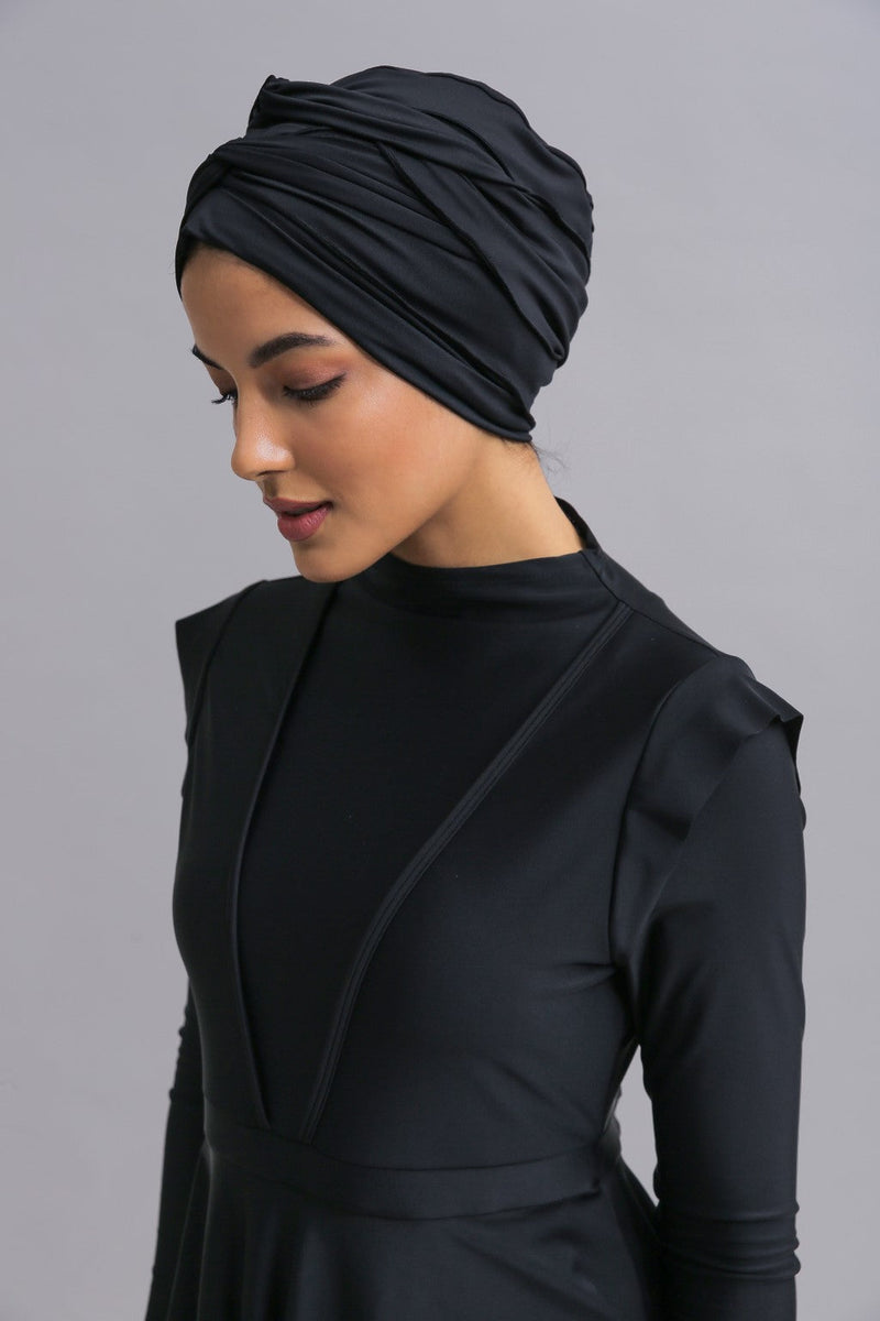 Self-tie Turban - Black-zoom-
