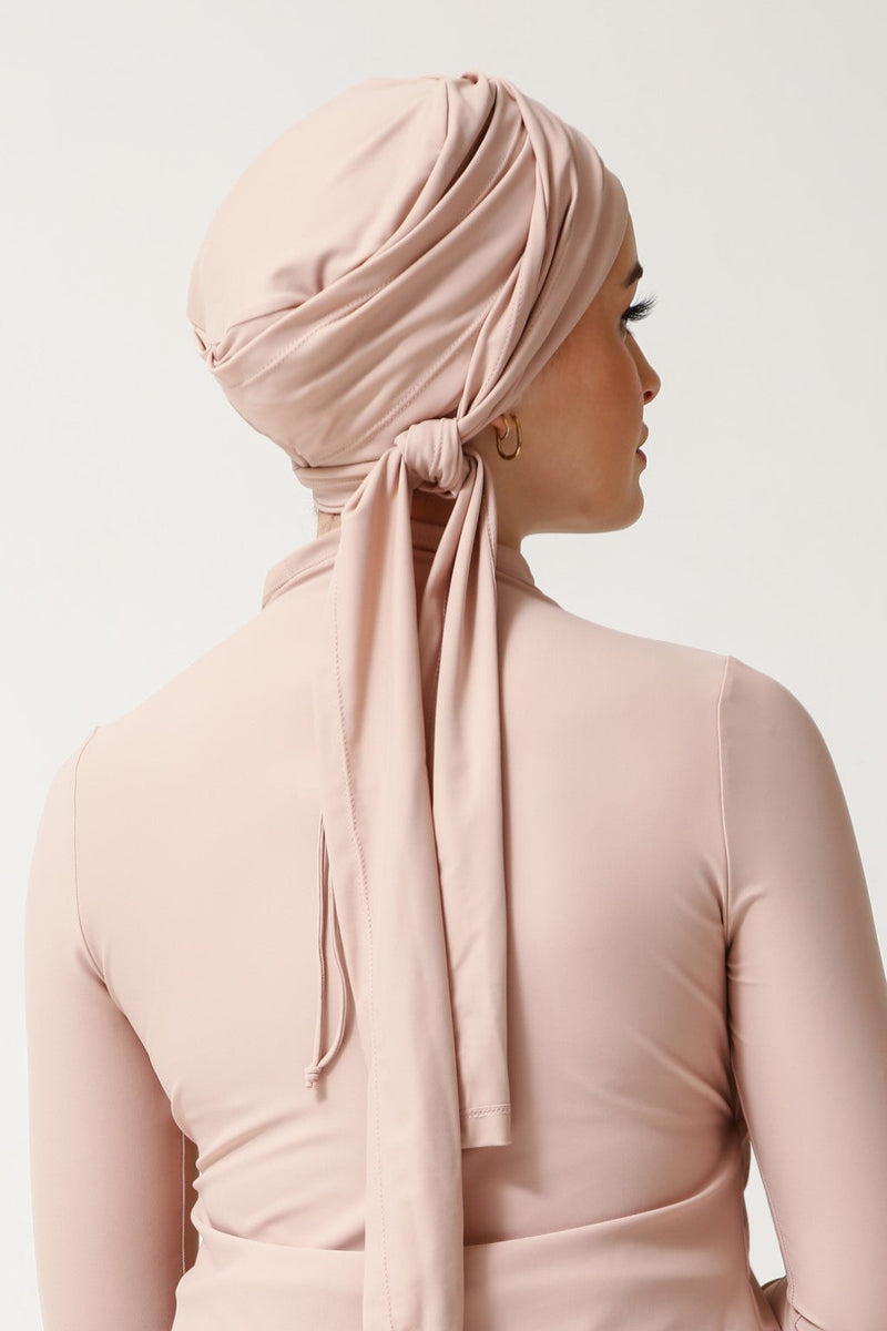 Self-tie Turban - Shell-zoom-