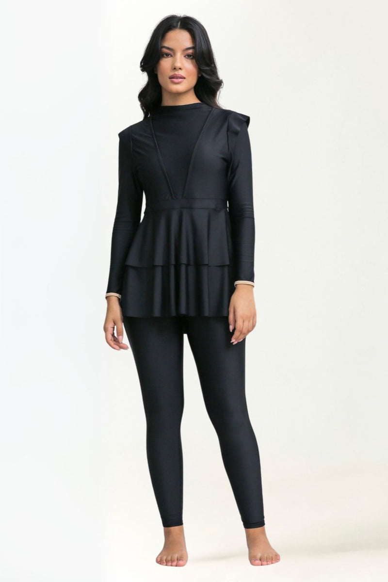Serena Swim Dress - Black-zoom-