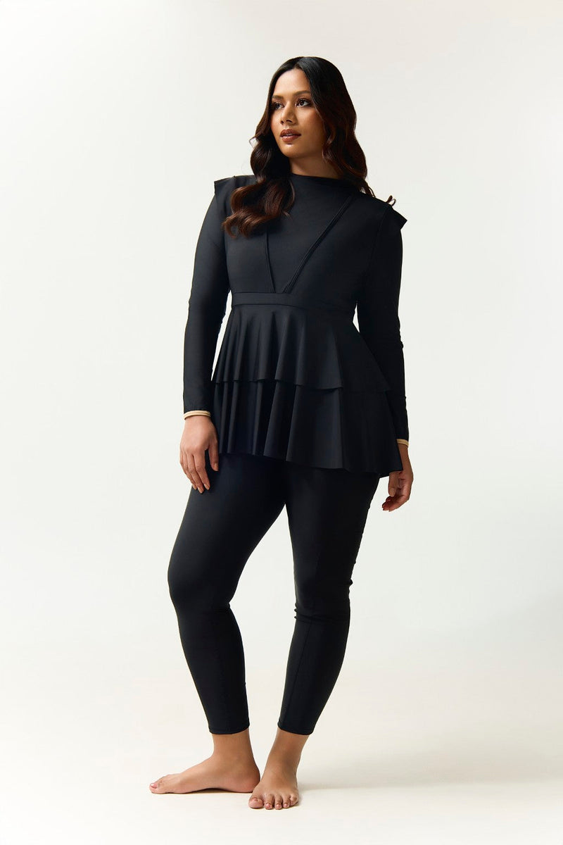 Serena Swim Dress - Black-zoom-