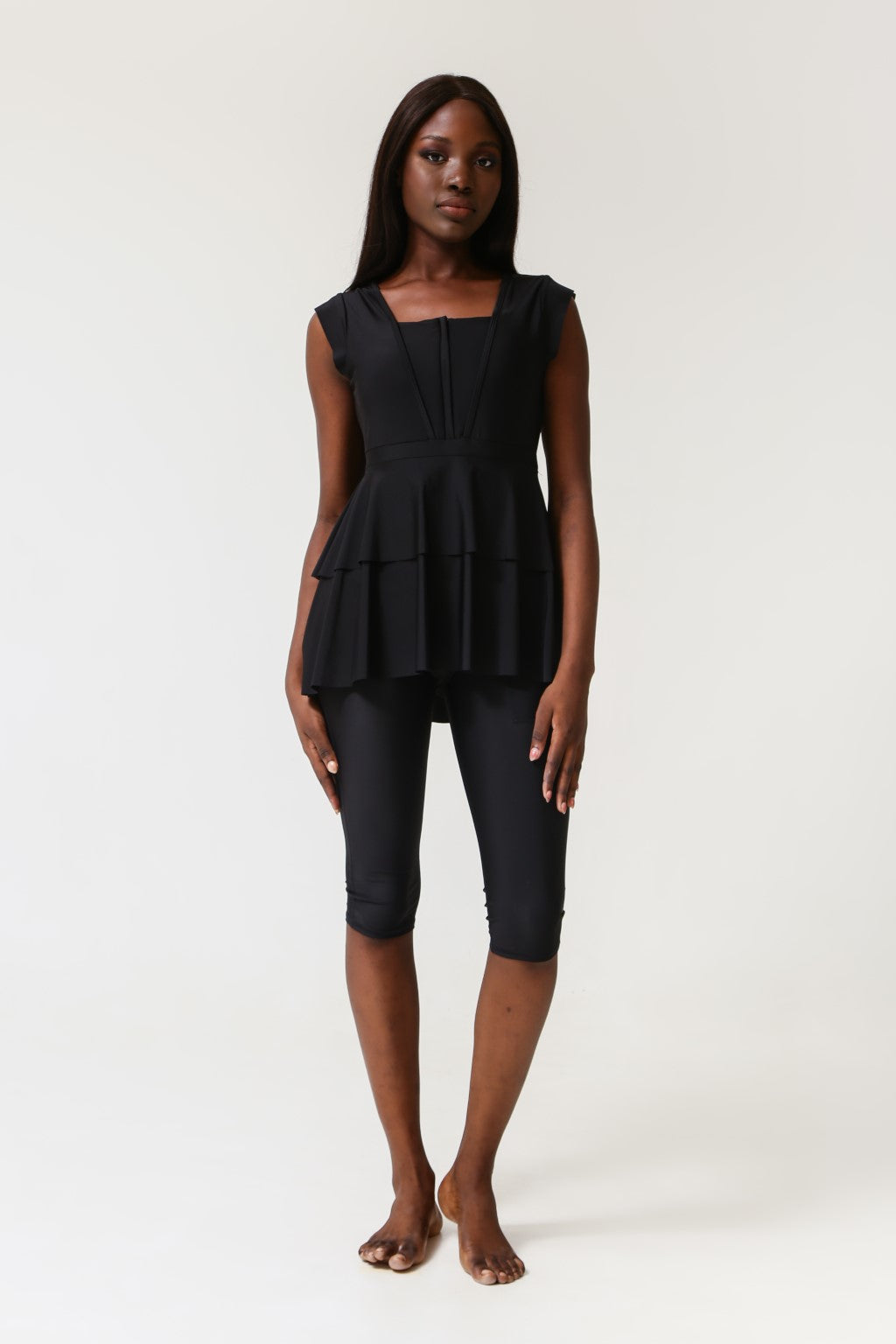 Serena Midi Swimsuit - Black-zoom-2