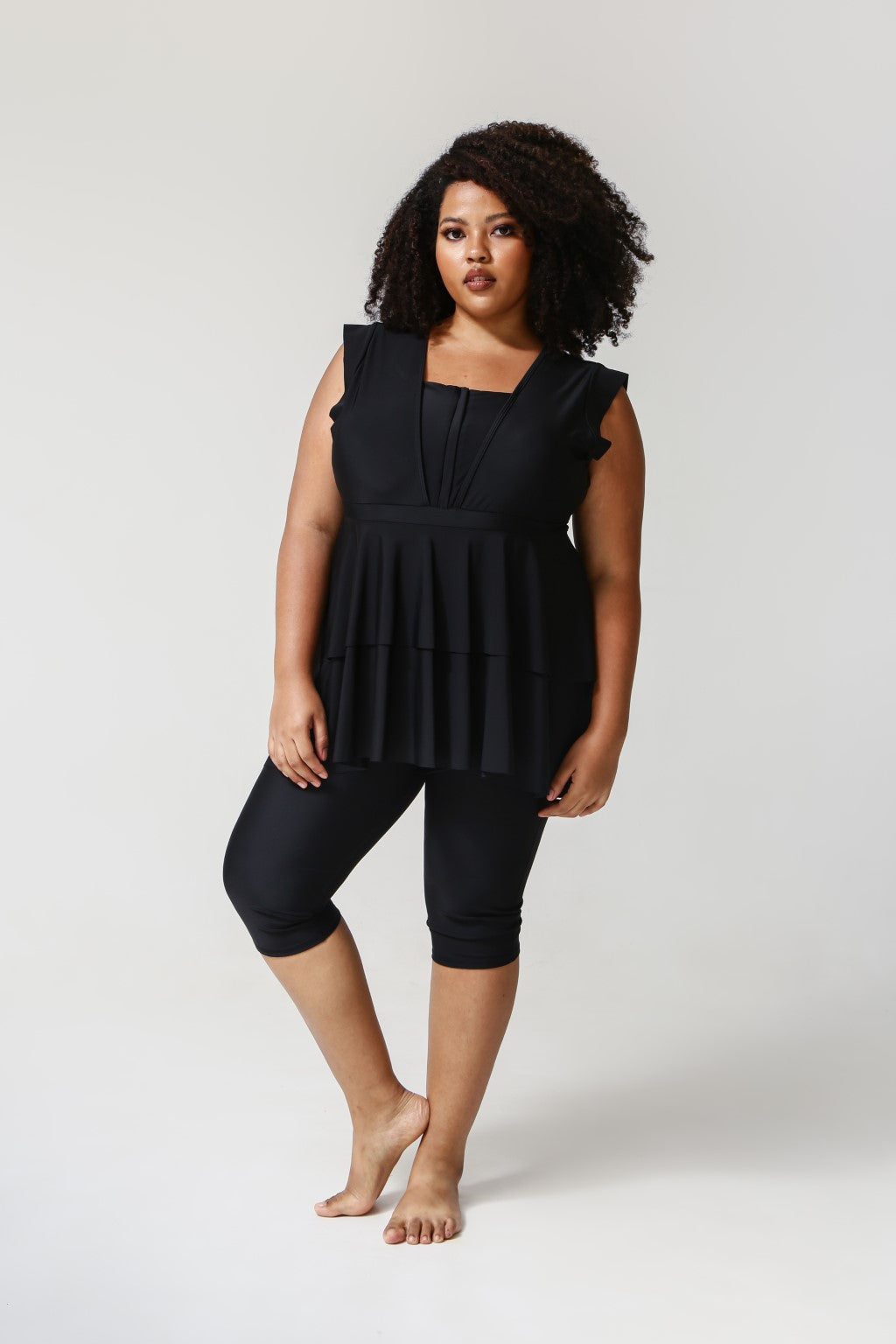 Serena Midi Swimsuit - Black-5