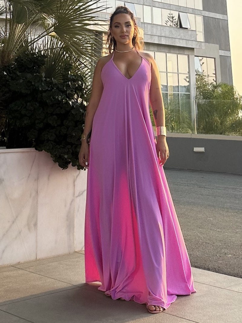 Low Cut Backless Beach & Resortwear UPF50+ Dress-zoom-