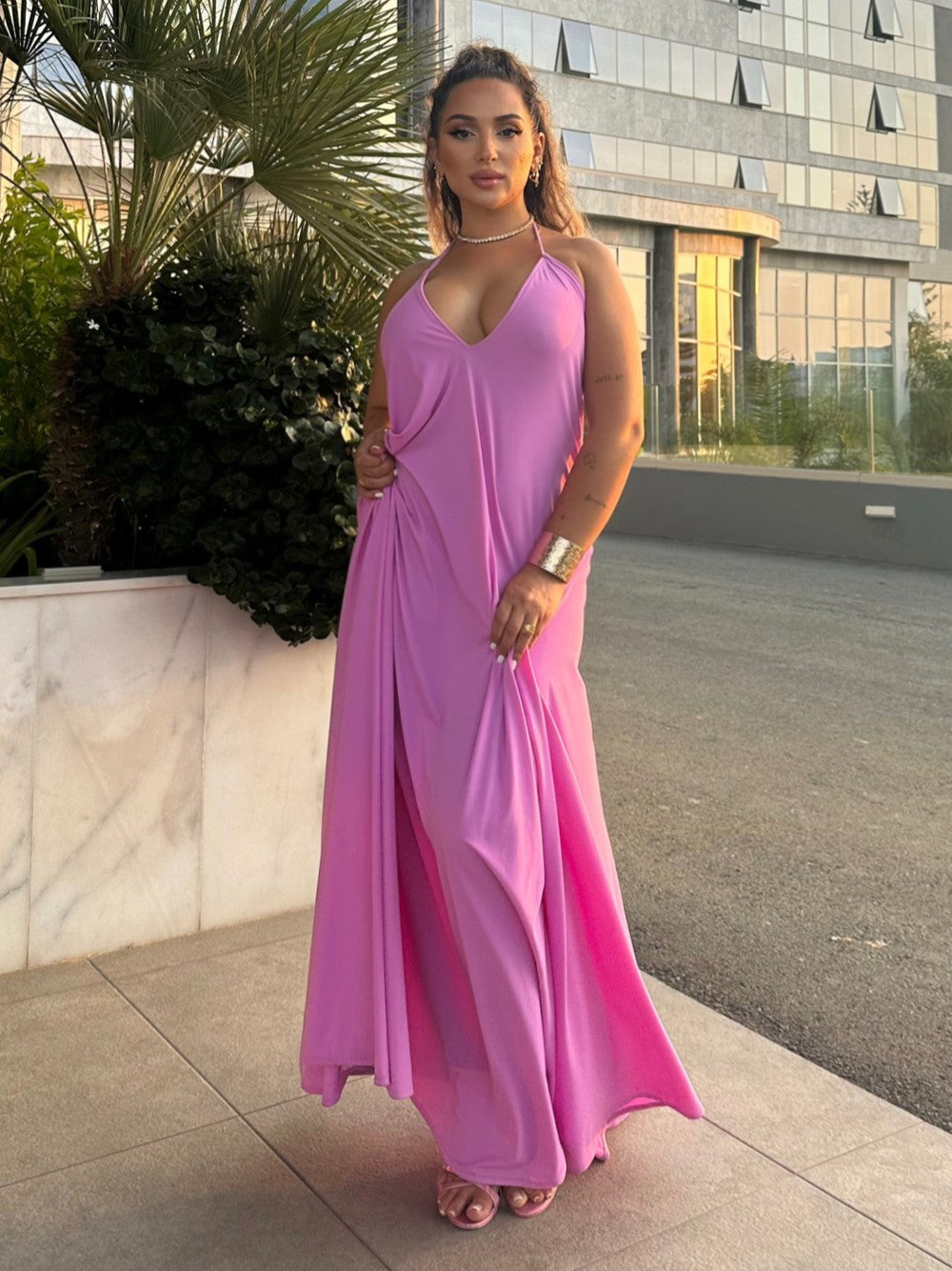 Low Cut Backless Beach & Resortwear UPF50+ Dress