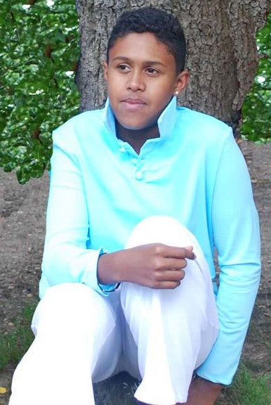 Teenage Unisex Long Sleeve Sun Protective Polo Shirt - UPF 50+, Age 11-16-zoom-
