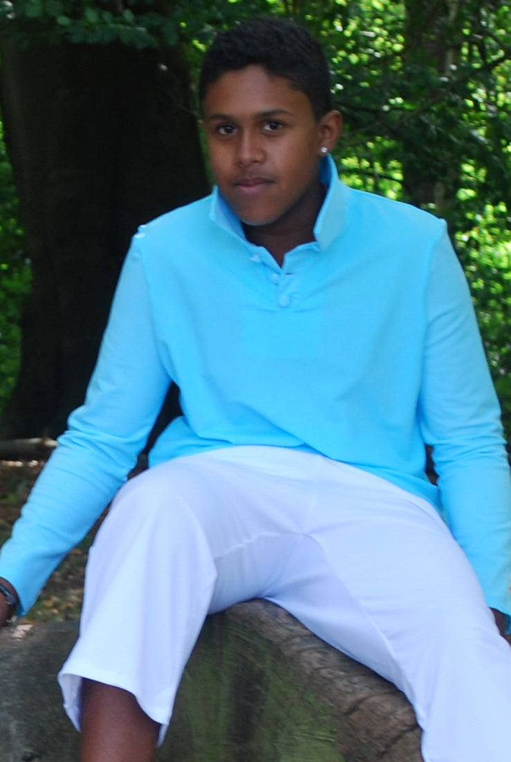 Teenage Unisex Long Sleeve Sun Protective Polo Shirt - UPF 50+, Age 11-16-zoom-